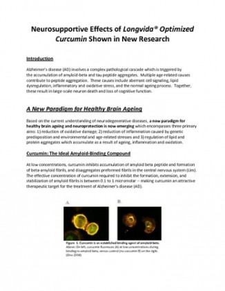 Neurosupportive effects of Longvida® Optimized Curcumin shown in new research