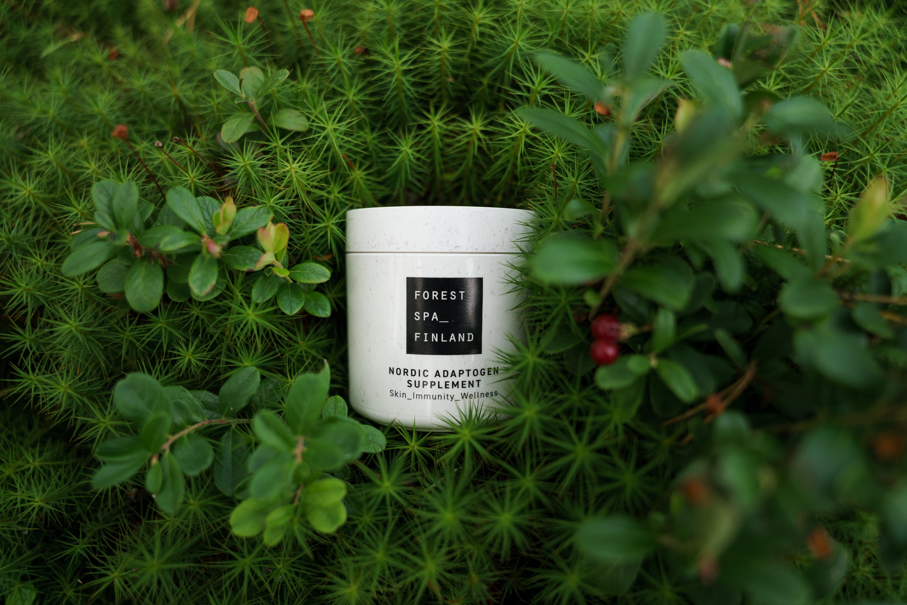 Skin wellness startup Forest Spa Finland using adaptogens in supplements and serum to target skin health